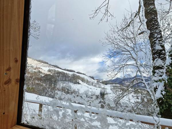 Fenêtre Bulle de neige hiver