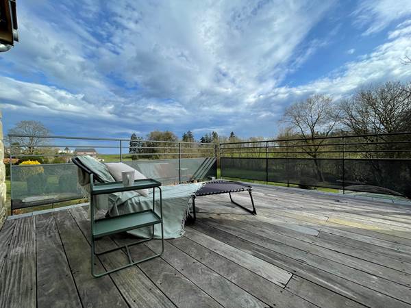 Terrasse du studio de la Grange d'Haversin-presta