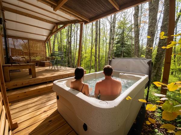Spa privatif chauffé à 38°C