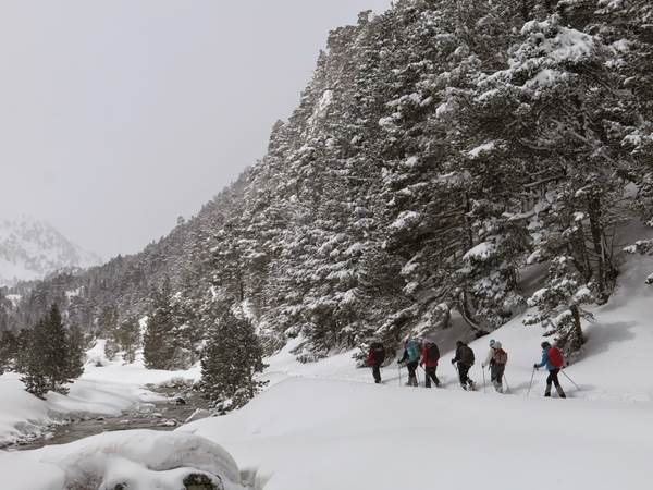 En route vers le Marcadau à Raquettes à neige