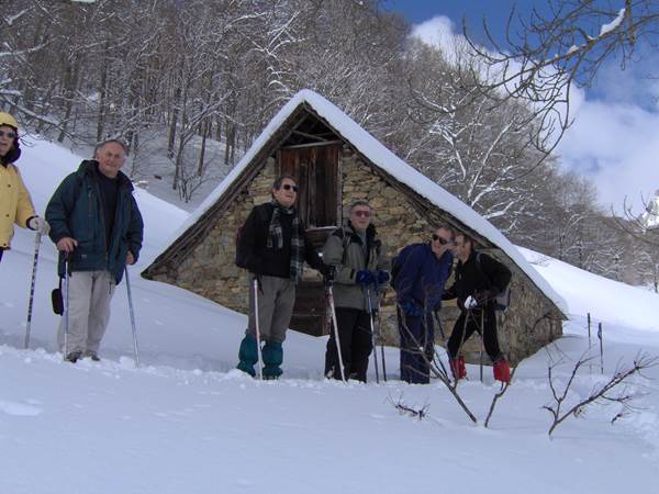 Au cours d'une randonnée à raquettes