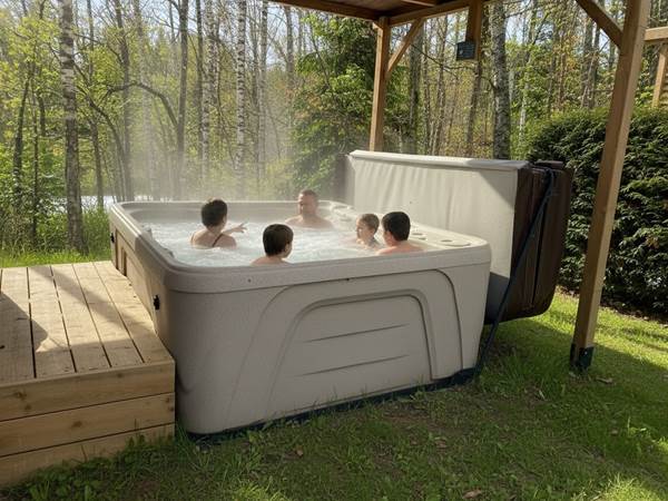 Spa privatif chauffé à 38°C sans vis à vis