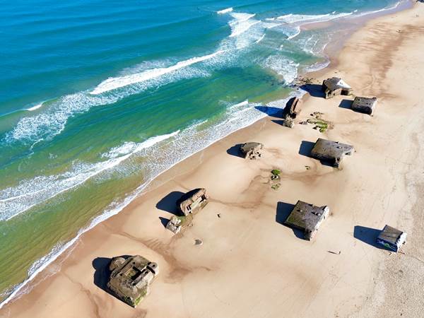La plage de Capbreton vue du ciel