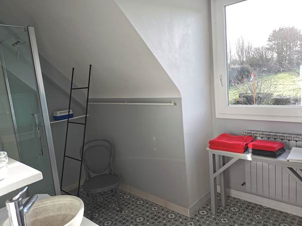 Salle de bain avec vue sur le jardin-galerie