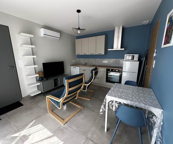 Logement 1 LE MAINE LOREVA CONSTANT vue salon coin repas