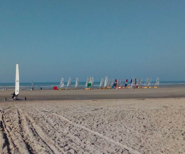 Char à voile sur la plage