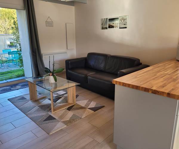 Salon et vue ilot cuisine