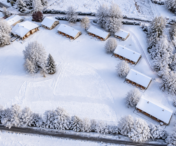 Vue aérienne hivernale