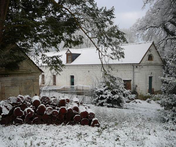 Gîte du château de la Caloterie sous la neige