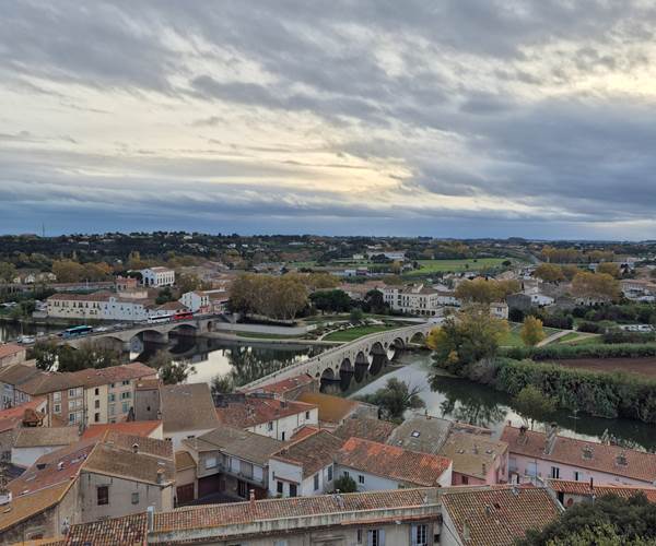 vue de l'Orb et du Pont Vieux depuis la Cathédrale St Nazaire Béziers