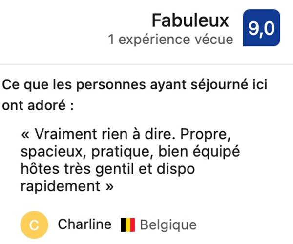 Un chouette premier avis sur Booking !