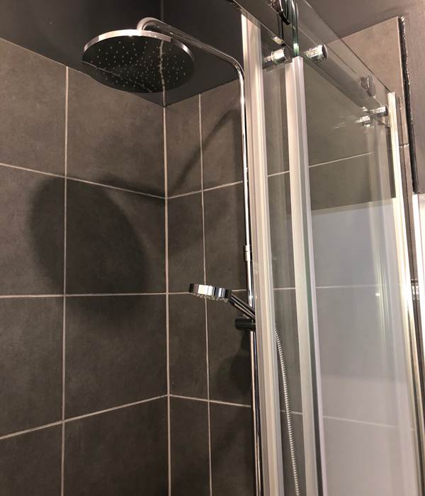 La douche avec pommeau pluie