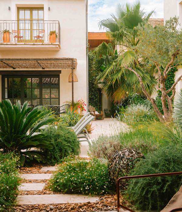 La cour jardin luxuriante de Marcelle en Camargue