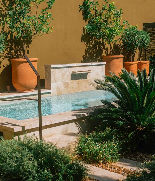 la piscine au coeur de la cour jardin de Marcelle en Camargue