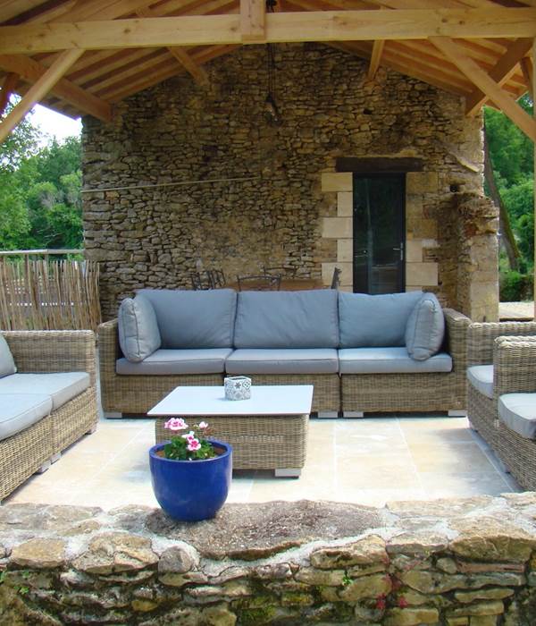 salon extérieur sur la terrasse