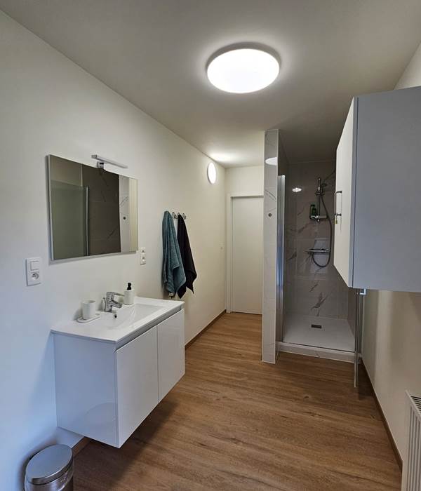 Salle-de-bain vue entrée jardin