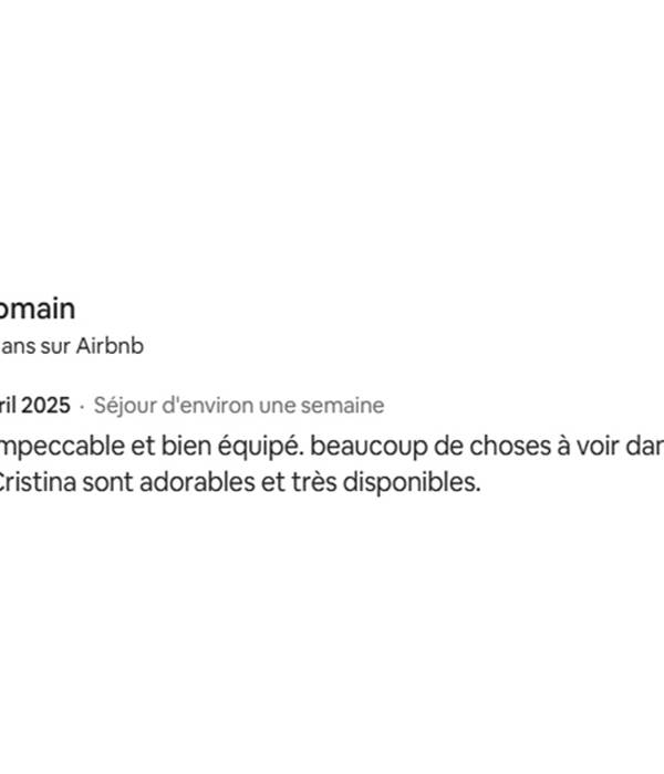 Avis airbnb avril 2025_Le Four a Pain du Domaine des Cyclamens