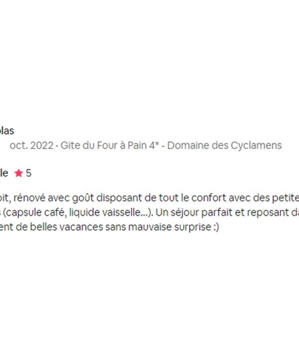 Avis Domaine des Cyclamens 2022