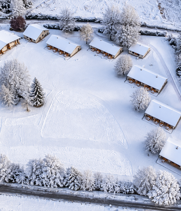 Vue aérienne hivernale