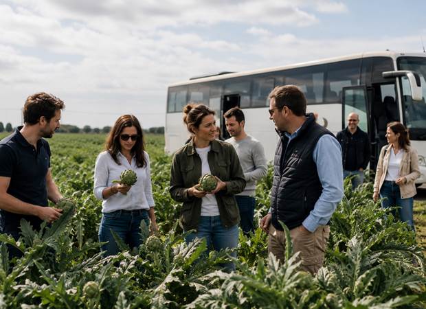 Visite champ d'artichaut Bretagne St Pol de Le´on 
