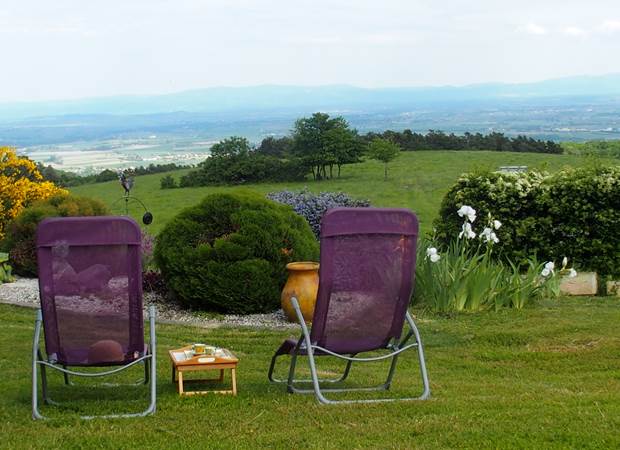 vue panoramique de l'appartement sur la plaine de la Limagne
