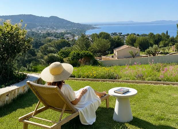 Vue depuis le jardin du Levant