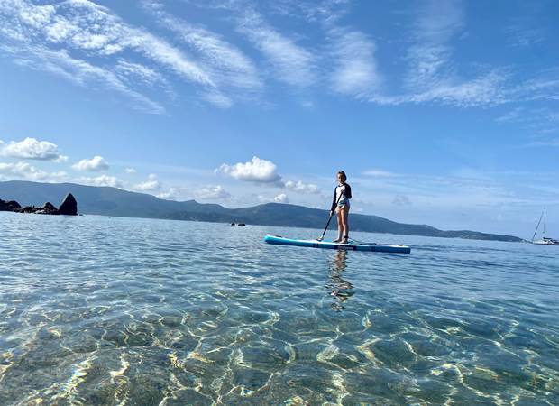 Initiation paddle plage Abbartello Corse
