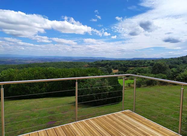 vue panoramique de la villa sur la plaine de la Limagne