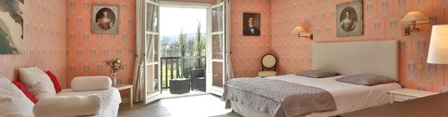 Chambre Gentilhommière RdC 28 avec terrasse - 2 à 4 couchages - vue parc