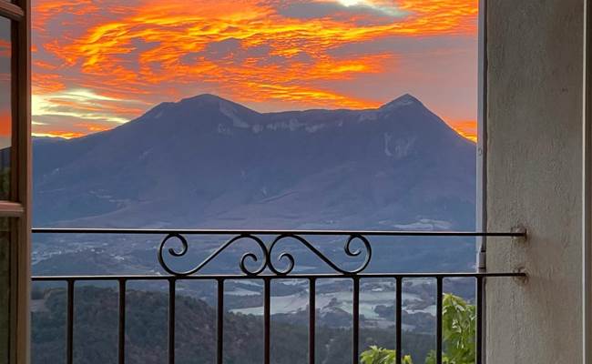 La vue de la chambre parentale du gîte du Levant