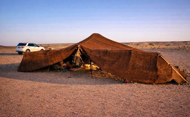 Campement nomade dans le désert, au cœur d’un environnement naturel préservé