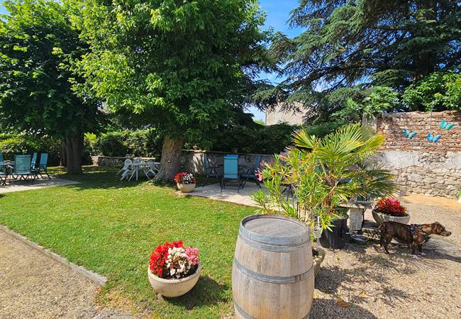 terrasses-20m2-tables-chaises-repas-exterieur-espace-clos-arbore-gite-chambres-hotes-le-fleix-port-sainte-foy