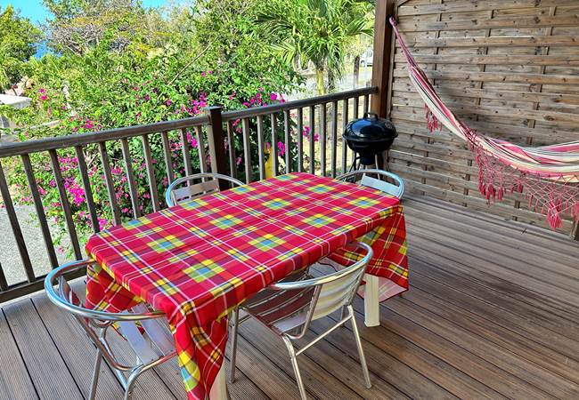 Terrasse avec vue mer à Bouillante