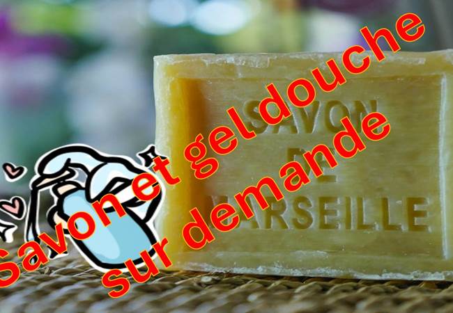 Savon et gel douche sur demande
