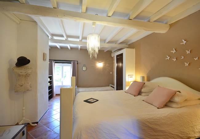 vue sur le jardin et la piscine