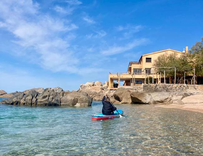 paddle en Corse vue hotel Abbartello avril 2025