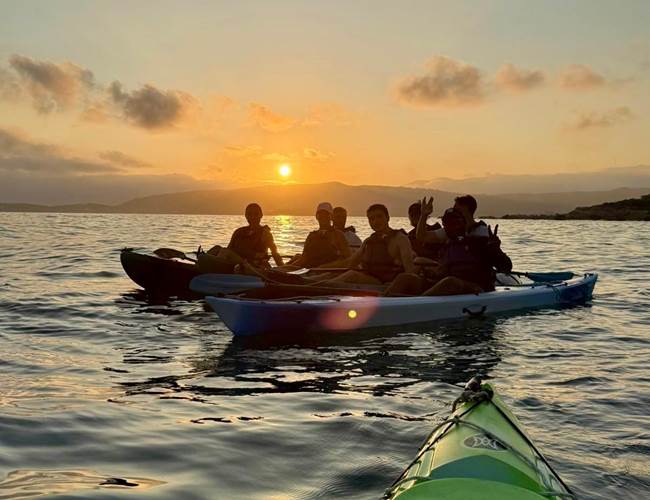 Abbartello kayak Corse paddle coucher de soleil