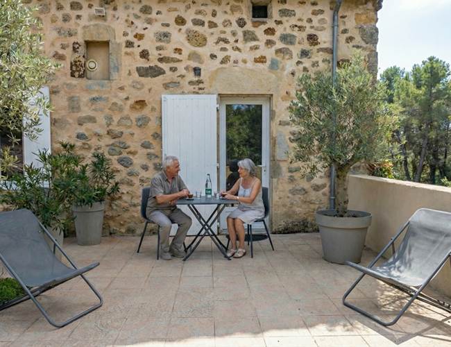 La terrrase privative de la chambre Noisette