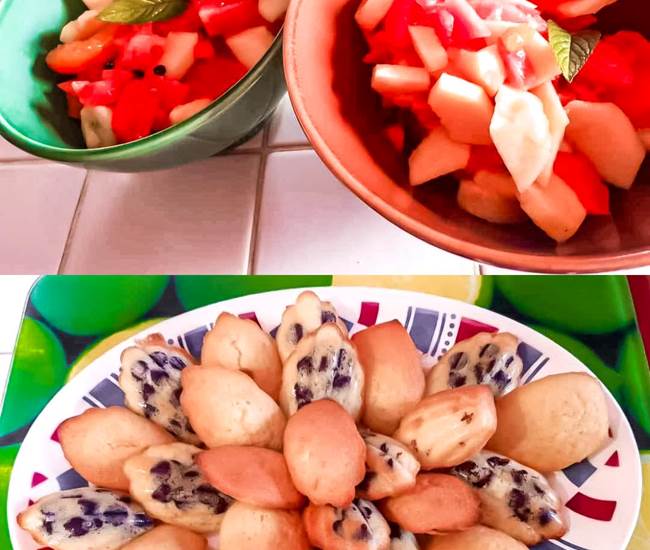 gateaux "fait maison" et salade de fruits frais-photo-page