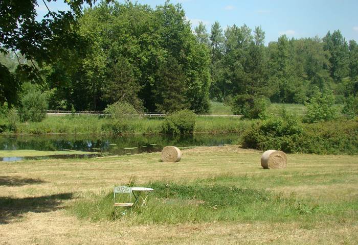 Vue sur l'étang et le parc