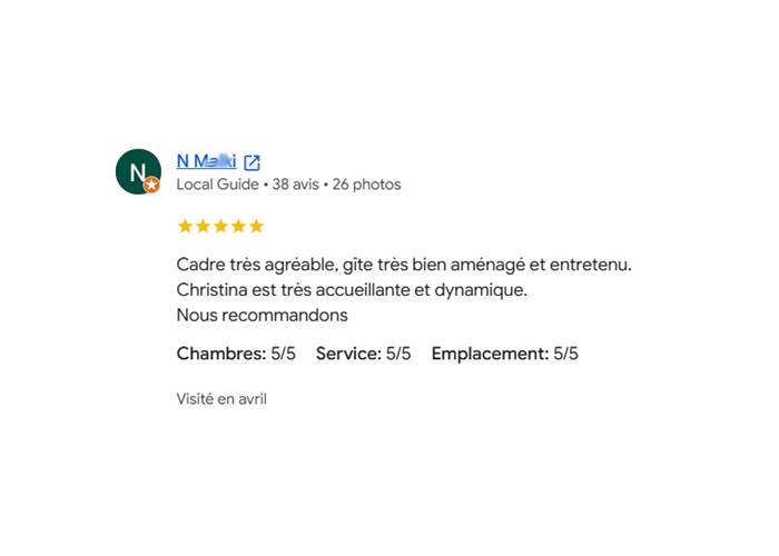 Sur google avril 2026 - Domaine des Cyclamens