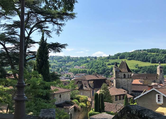 Panorama sur les toits de Figeac, Eglise du Puy, Château du Viguier