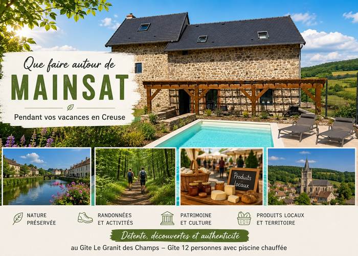 Gîte le Granit des Champs Mainsat Creuse - Piscine