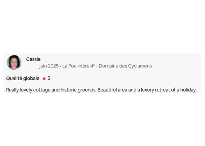 Avis La Pouliniere Domaine des Cyclamens