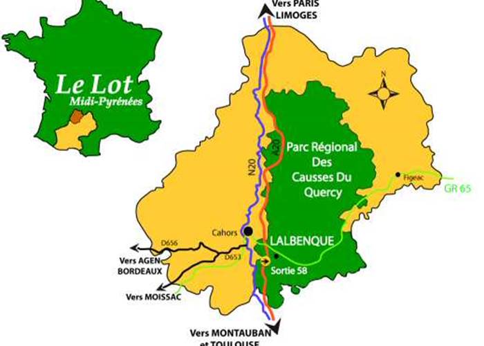 Plan du Parc Naturel Régional des Causses du Quercy