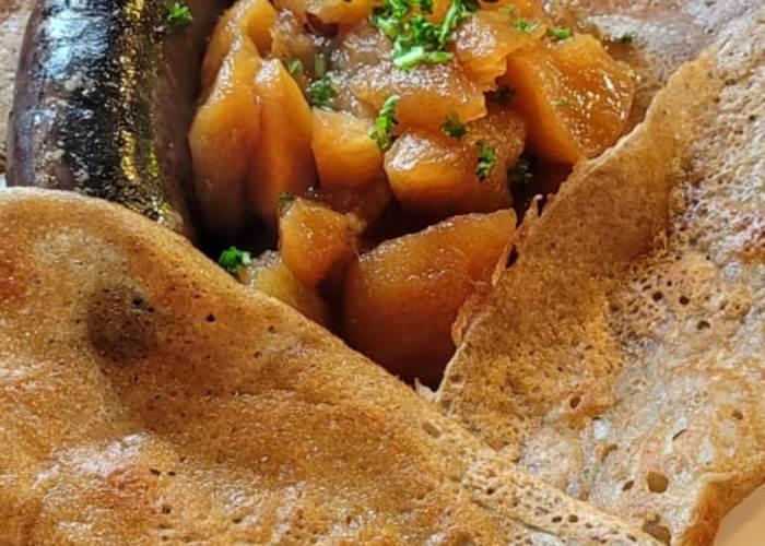 Crêpe sarrasin boudin pommes
