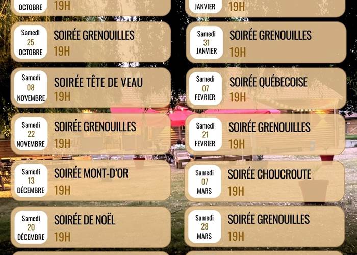 Soirées à venir