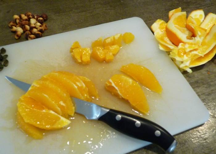 préparation de la salade carotte-orange
