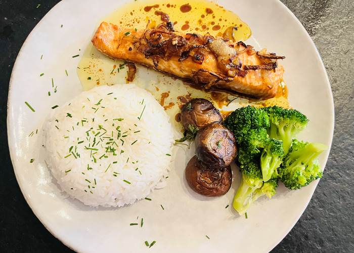 Saumon "fusion", plat signature de Min