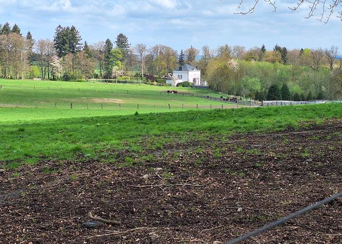 Vue sur le château de Recogne, le village voisin